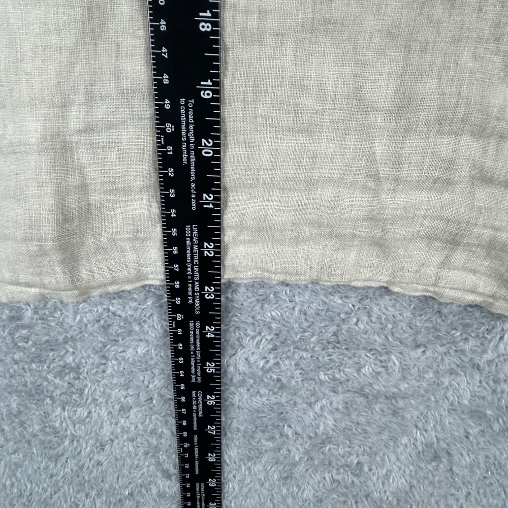 Francesca Bettini Italy Lagenlook Linen Top Beige Short Sleeve Pocket 19C257 - Picture 6 of 8